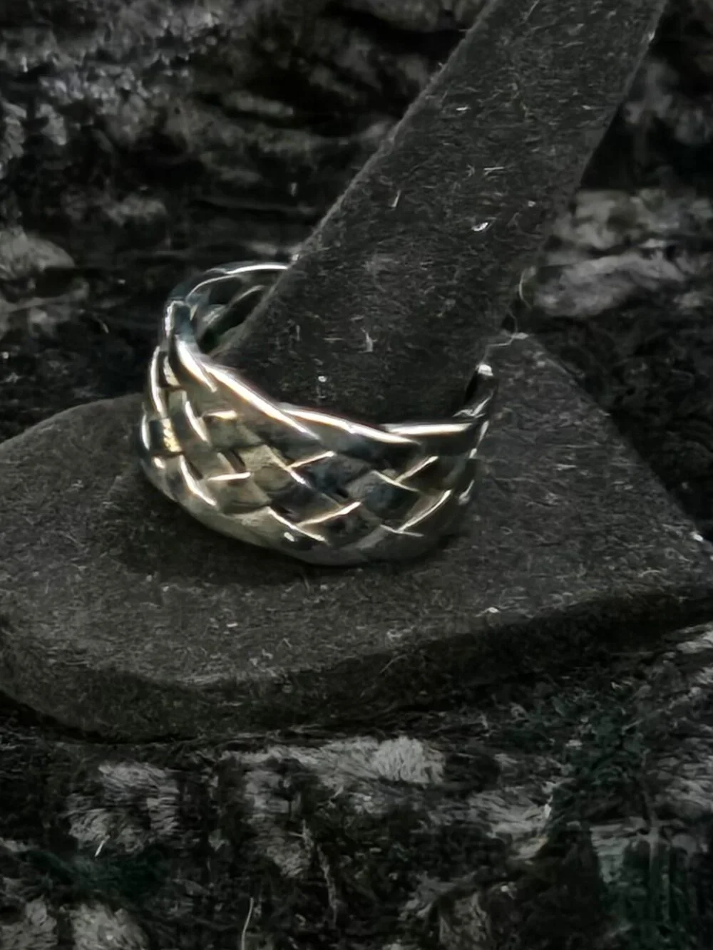Woven Band Ring Silver Tone Metal...26022